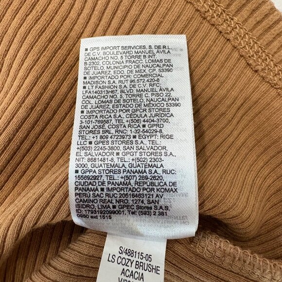 Old Navy Womens Normcore Camel Brown Ribbed Long Sleeve Timeless Knit Top M - Picture 7 of 11